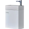Sanicomfort Einzelwaschtisch 45 cm Weiß Hochglanz Ohne Softclose