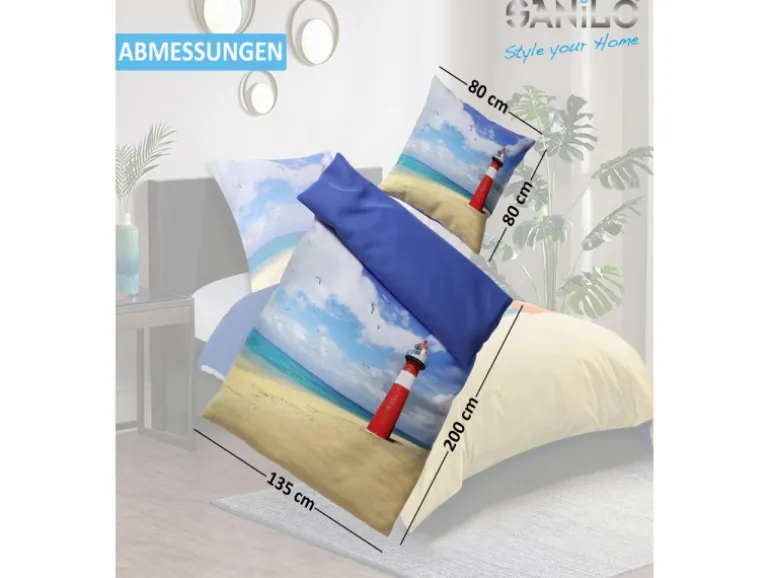 SANILO Bettwäsche 2-teilig Leuchtturm