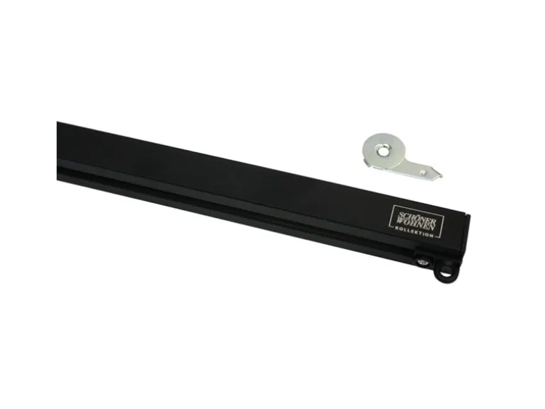 Schöner Wohnen Aluminium-Vorhangschienenset Emilia 1-läufig 230 cm Schwarz-Matt
