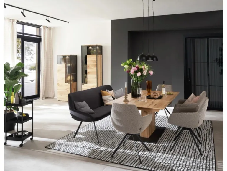 Schöner Wohnen Aluminium-Vorhangschienenset Emilia 1-läufig 230 cm Schwarz-Matt