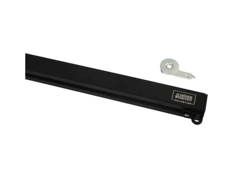 Schöner Wohnen Aluminium-Vorhangschienenset Emilia 1-läufig 160 cm Schwarz-Matt