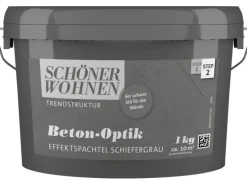 Schöner Wohnen Beton-Optik Effektspachtel Schiefergrau 1 kg