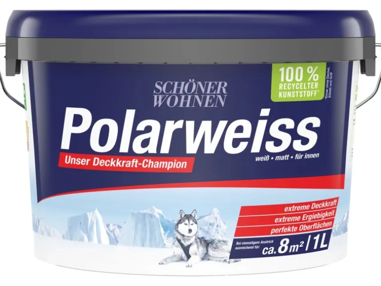 Schöner Wohnen Innen- und Wandfarbe Polarweiss Matt 1 l