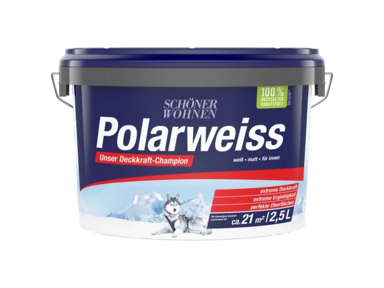 Schöner Wohnen Innen- und Wandfarbe Polarweiss Matt 2,5 l