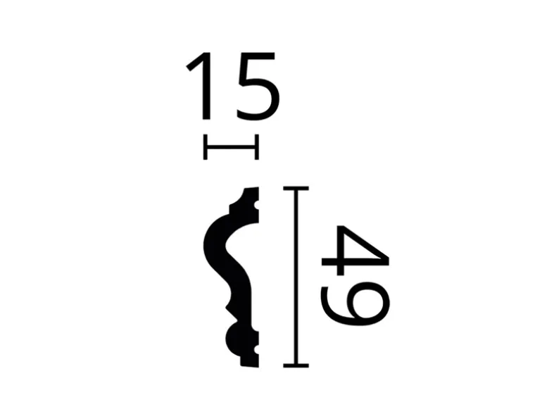 Schöner Wohnen Kollektion Wandleiste Elegant 3 HDPS 15 mm x 50 mm