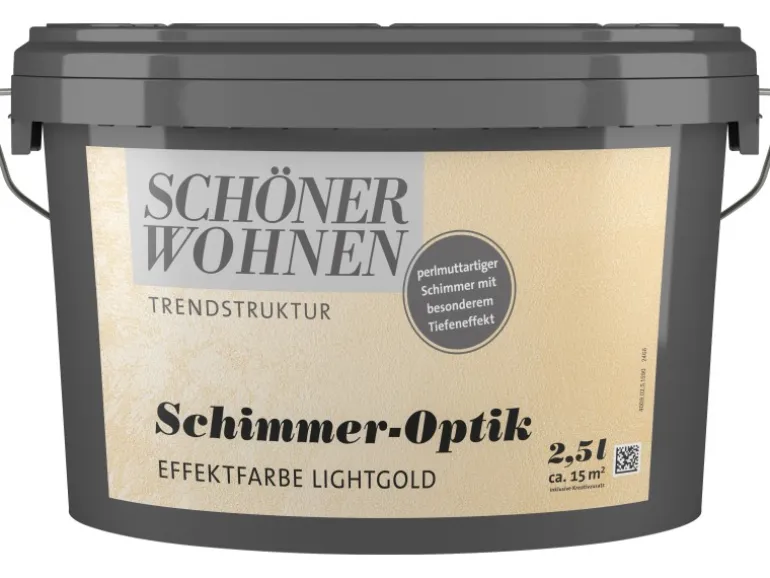Schöner Wohnen Trendstruktur Schimmer-Optik Light Gold 2,5 l