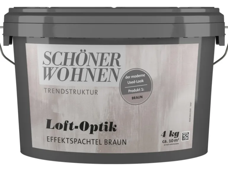 Schöner Wohnen Trendstruktur Loft-Optik Braun 4 kg