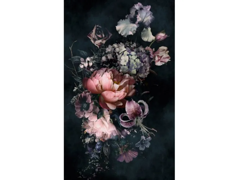 Schöner Wohnen Vliestapete 2 DD Floral Schwarz Rosa 270 x 159 cm FSC®