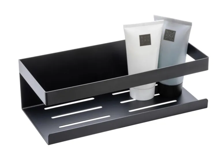 Schöner Wohnen Wandablage Meleto Schwarz aus Edelstahl