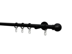 Schöner Wohnen Wandhalter Leon für Gardinenstange Ø 20 mm Schwarz Matt