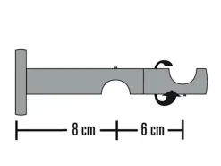 Schöner Wohnen Wandhalter Leon 2-läufig für Gardinenstangen Ø 20 mm Weiß-Matt