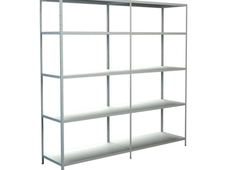 Schulte Set 1 Steckregal und 1 Anbauregal Weiß 200 cm x 200 cm x 50 cm