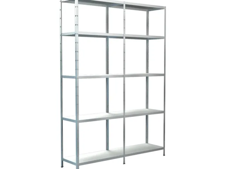 Schulte Set 1 Steckregal und 1 Anbauregal Weiß 200 cm x 140 cm x 35 cm