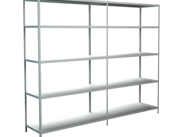 Schulte Set 1 Steckregal und 1 Anbauregal Weiß 200 cm x 240 cm x 50 cm