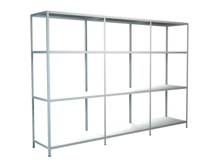Schulte Steck-Grund- und 2 x Anbauregale 180 cm x 300 cm x 50 cm Weiß