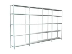 Schulte Steck-Grund- und 3 x Anbauregale 200 cm x 380 cm x 35 cm Weiß