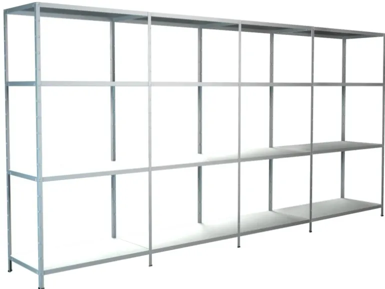 Schulte Steck-Grund- und 3 x Anbauregale 180 cm x 400 cm x 35 cm Weiß