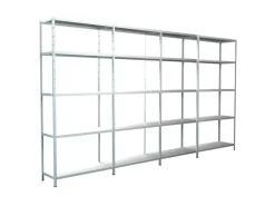 Schulte Steck-Grund- und 3 x Anbauregale 200 cm x 400 cm x 50 cm Weiß
