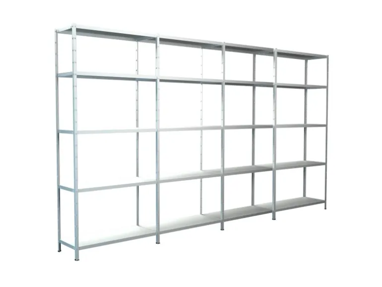 Schulte Steck-Grund- und 3 x Anbauregale 200 cm x 400 cm x 50 cm Weiß