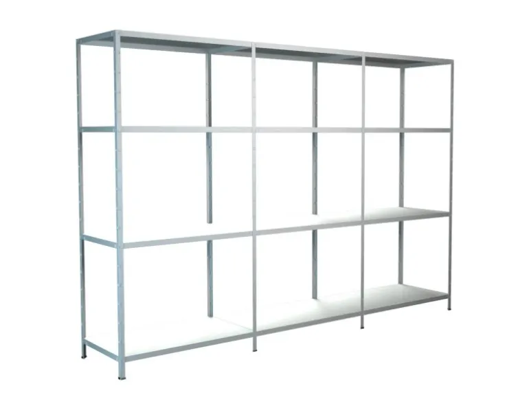 Schulte Steck-Grund- und 2 x Anbauregale 180 cm x 360 cm x 35 cm Weiß