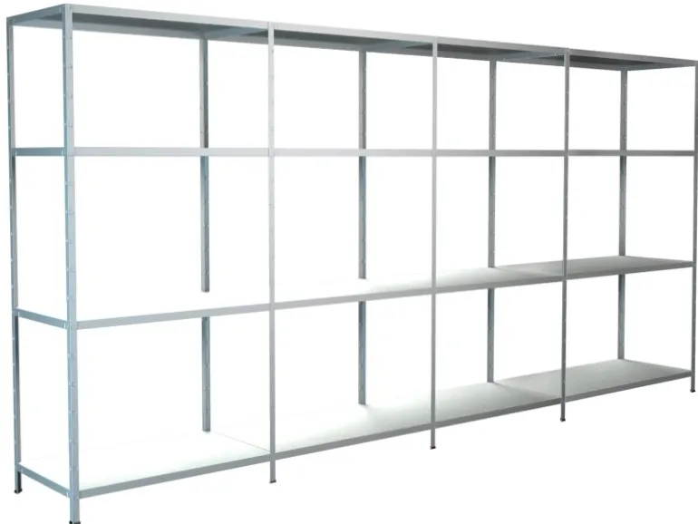 Schulte Steck-Grund- und 3 x Anbauregale 180 cm x 400 cm x 50 cm Weiß