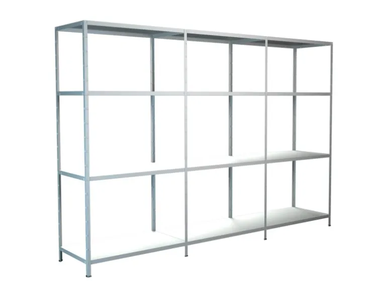 Schulte Steck-Grund- und 2 x Anbauregale 180 cm x 360 cm x 50 cm Weiß