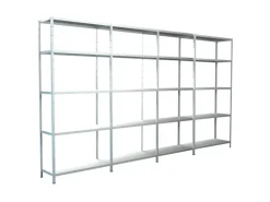 Schulte Steck-Grund- und 3 x Anbauregale 200 cm x 380 cm x 50 cm Weiß