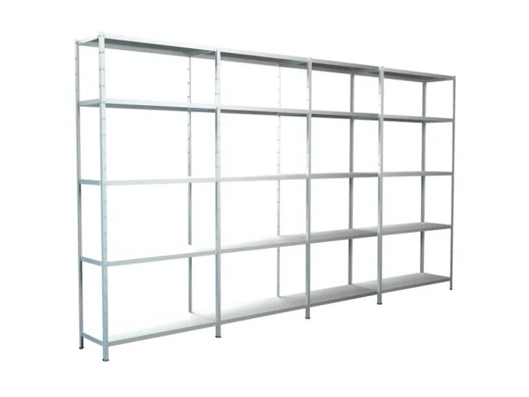Schulte Steck-Grund- und 3 x Anbauregale 200 cm x 380 cm x 50 cm Weiß