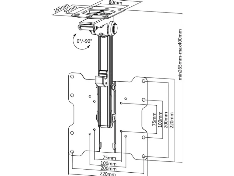 Schwaiger TV Decken- und Dachschrägenhalter Motion bis 93,98 cm (37'')