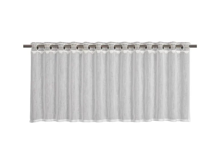 Sehlbach Bistrogardine mit Stangendurchzug Border Top 135 cm x 45 cm Weiß