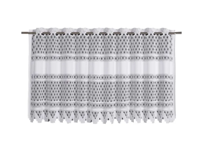 Sehlbach Bistrogardine mit Stangendurchzug Klassik 140 cm x 60 cm Weiß
