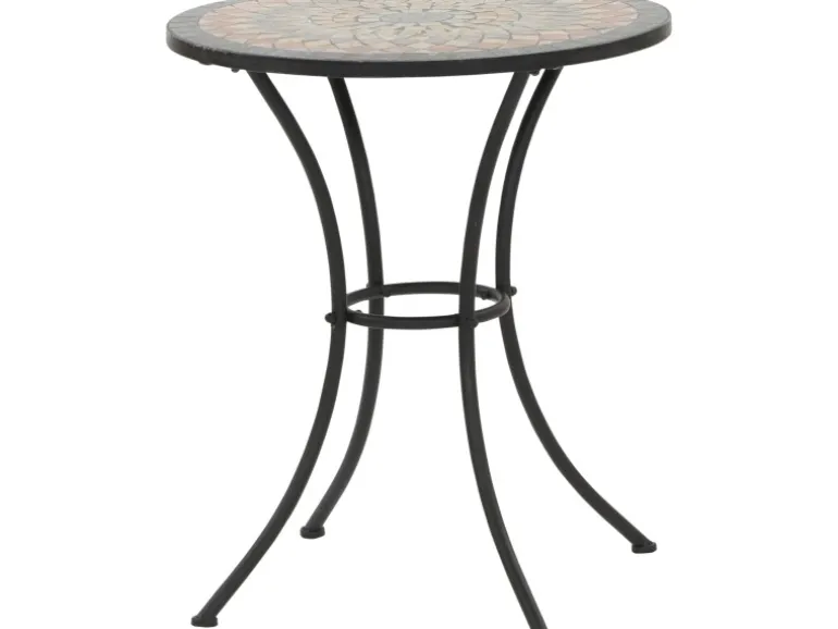 Siena Garden Gartentisch Prato Rund Schwarz Ø 60 cm