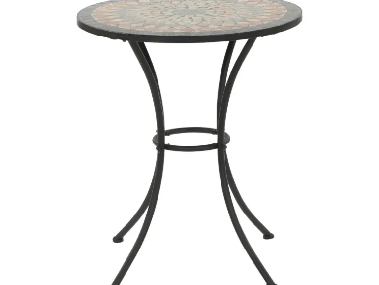 Siena Garden Gartentisch Prato Rund Schwarz Ø 60 cm
