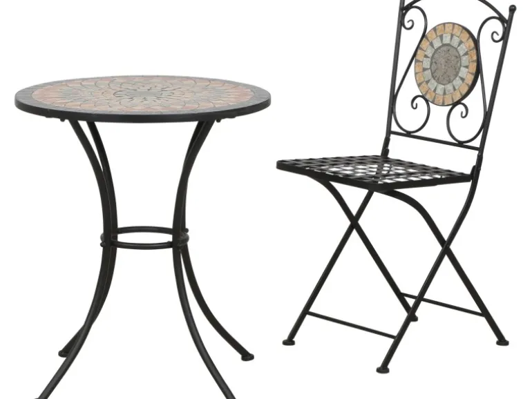 Siena Garden Gartentisch Prato Rund Schwarz Ø 60 cm