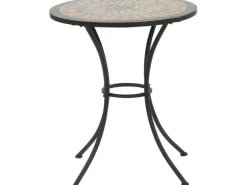 Siena Garden Gartentisch Prato Rund Schwarz Ø 60 cm