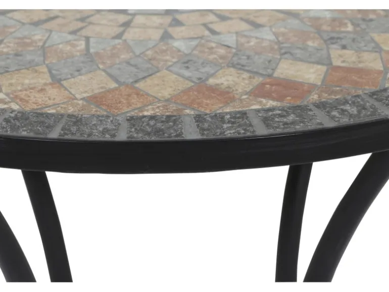 Siena Garden Gartentisch Prato Rund Schwarz Ø 60 cm