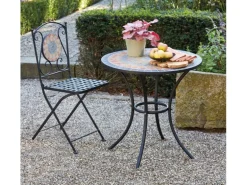 Siena Garden Klappsessel Prato Eisen 37 cm x 36 cm x 90 cm Schwarz Mosaik