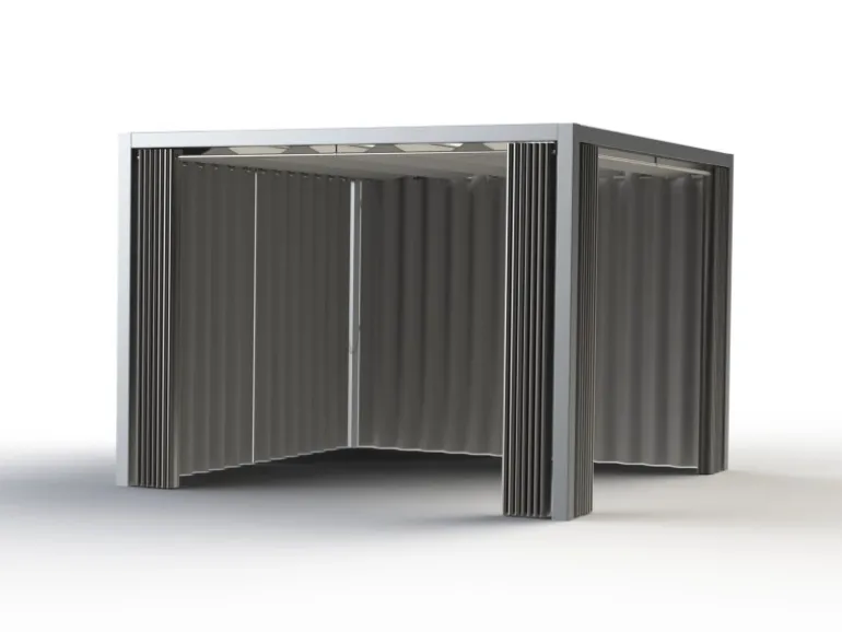 Siena Garden Seitenteile für Schattenmanufaktur Silber-Grau 300 cm x 210 cm