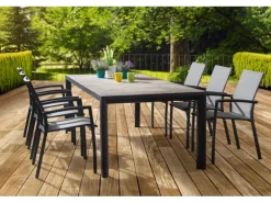 Siena Garden Stapelsessel Velia Alu 56 cm x 66 cm x 89 cm Anthrazit