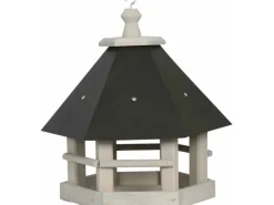 Siena Garden Vogelhaus Kiefer Hellgrau und Anthrazit 29 cm x 33 cm x 35 cm FSC®