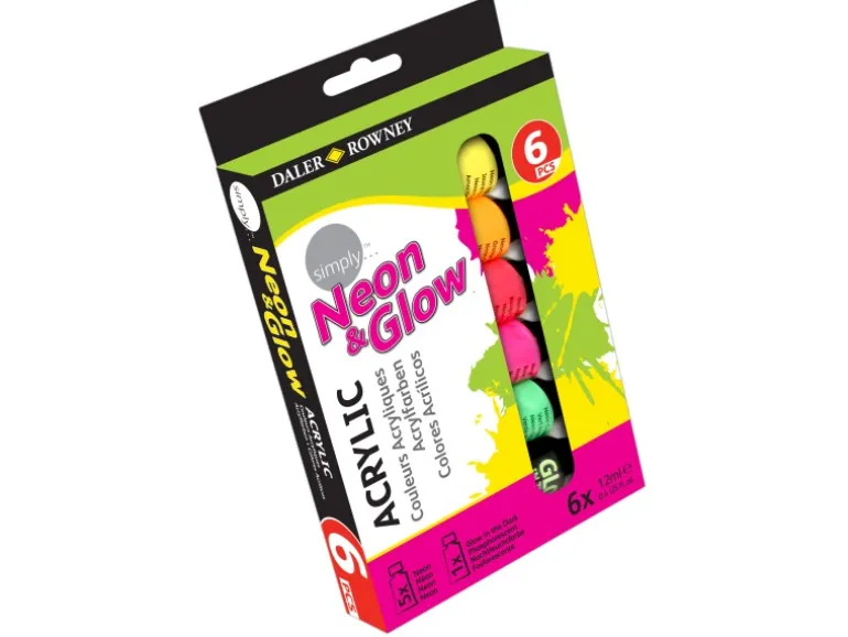 Simply Aluminium Acryl-Tuben 6er-Set Neon je 12ml
