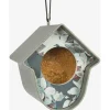 SingingFriend Vogelfutterhaus Evie Blumen Grau-Blau