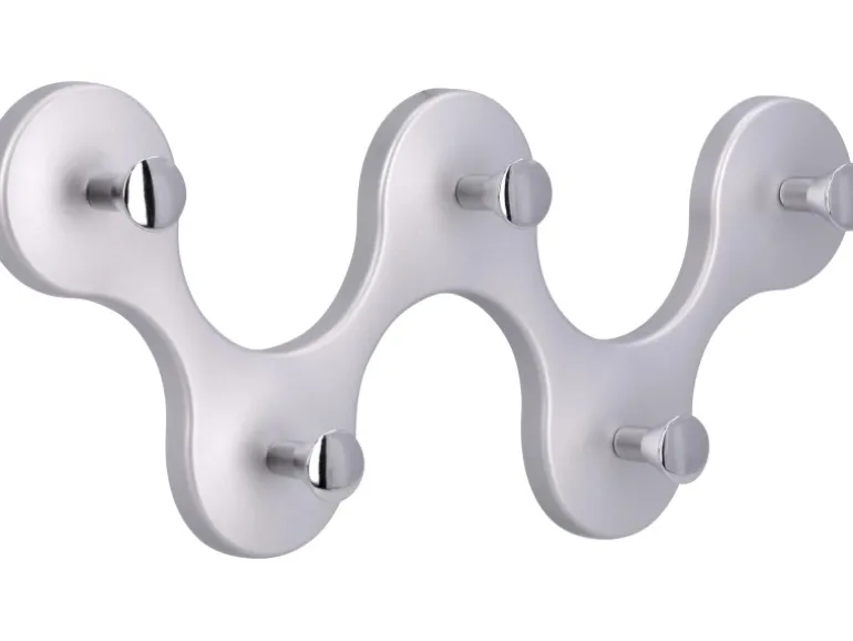 Siro Hakenleiste 01047 Kunststoff Metalleffekt Aluminium Chrom Länge 248 mm