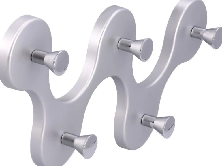Siro Hakenleiste 01047 Kunststoff Metalleffekt Aluminium Chrom Länge 248 mm