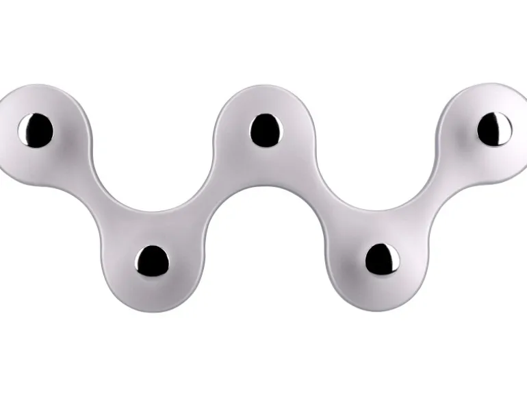 Siro Hakenleiste 01047 Kunststoff Metalleffekt Aluminium Chrom Länge 248 mm