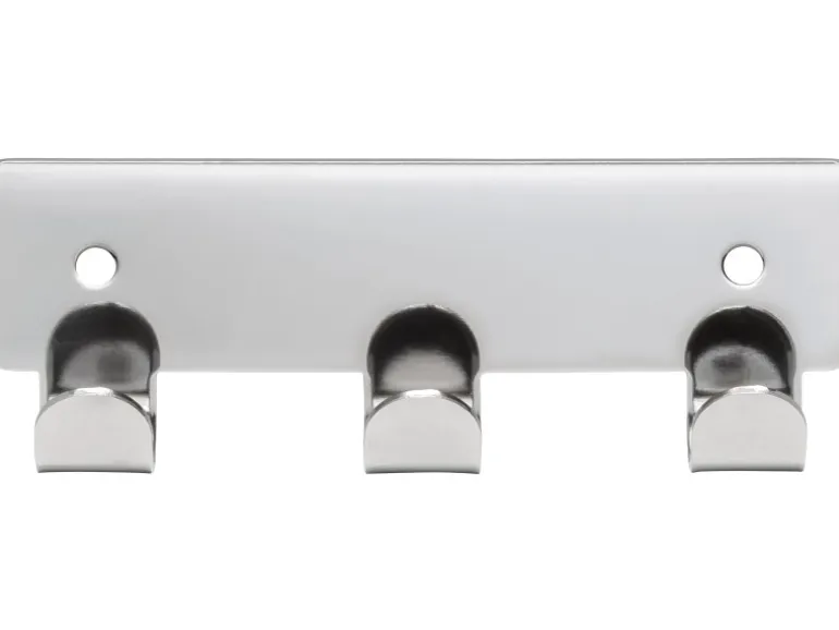 Siro Hakenleiste 1603 Metall Chrom Glänzend Länge 114 mm 3 Haken
