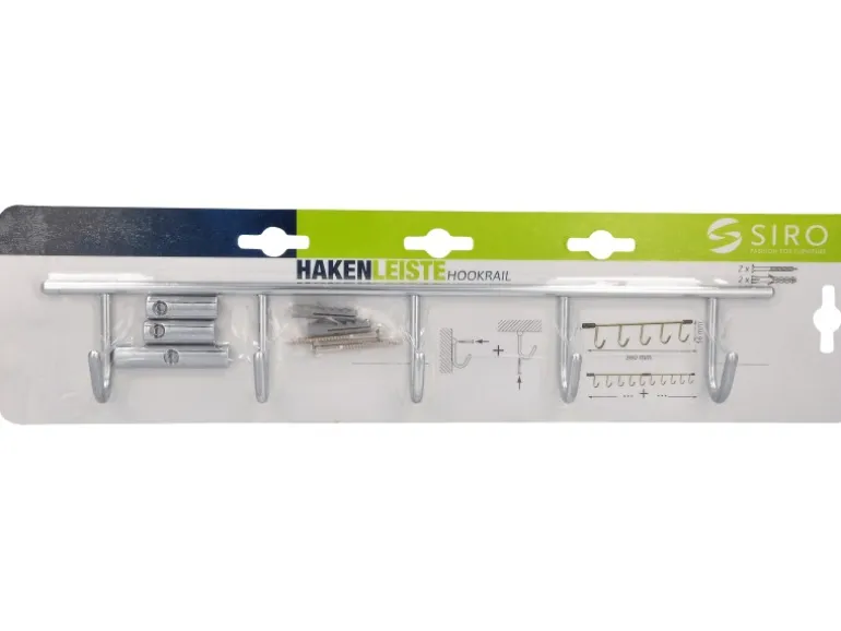 Siro Hakenleiste 2323 Nickelfarben Matt Länge 360 mm Verlängerbar