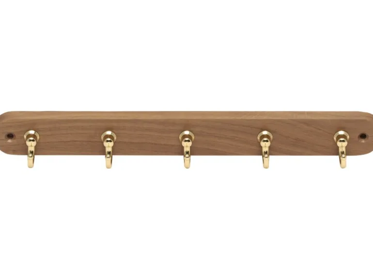 Siro Schlüsselleiste 749 Metall Eiche Messing Länge 300 mm 5 Haken FSC®