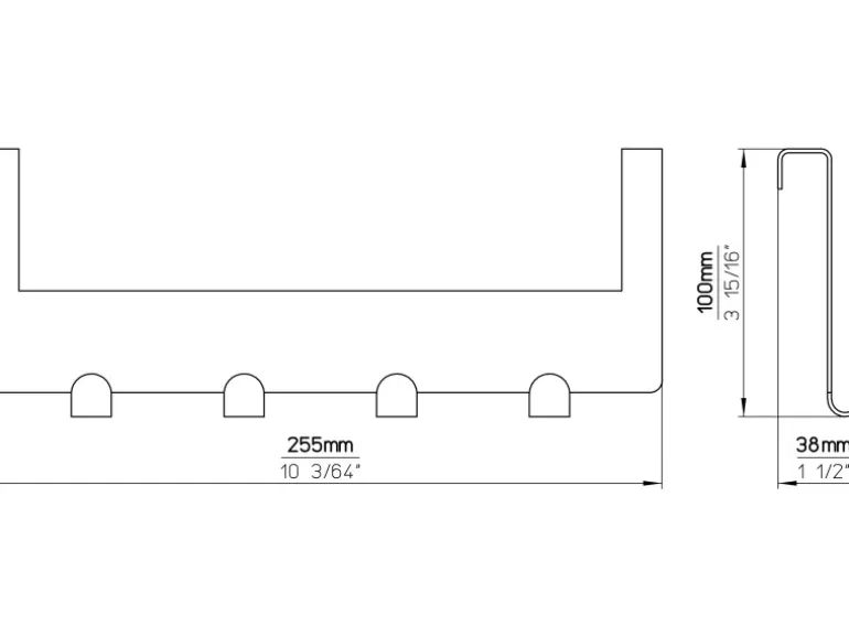Siro Türgarderobe 1977 Metall Nickel Matt Länge 255 mm 4 Haken