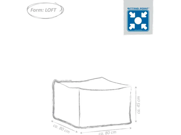 Sitting Point Hocker Outside 150 l Grau